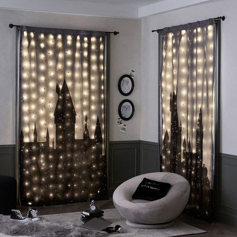 HARRY POTTER™ Home Decor & Accessories | Pottery Barn Teen Harry Potter Bedroom Decor, Harry Potter Curtains, Harry Potter Hogwarts Castle, Harry Potter Nursery, Harry Potter Room Decor, Harry Potter Bedroom, Harry Potter Decor, Blackout Drapes, Hogwarts Castle