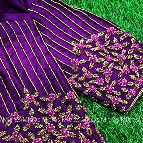 Aari Work Frock Design, Blouse Design Embroidery, Bead Work Blouse, Latest Fashion Blouse Designs, Aari Work Embroidery, Basic Blouse Designs, Hand Embroidery Blouse, Simple Aari Work, Magam Work Designs