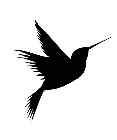 Humming Bird Svg Free, Bird Illustration Black And White, Humming Bird Silloutte, Hummingbird Silhouette Tattoo, Bird Tattoo Flying, Sillouttes Images, Birds Outline, Birds Tattoo Design, Hummingbird Tattoo Black