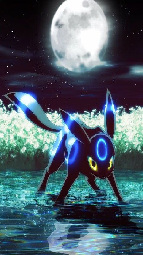 It's Shiny Umbreon, the jet mystical Eeveelution. Umbreon Wallpaper, Evoluzioni Eevee, Pokemon Mignon, Shiny Umbreon, Ewolucje Eevee, Rayquaza Pokemon, Umbreon And Espeon, Pokemon Umbreon, Pokemon Eevee Evolutions