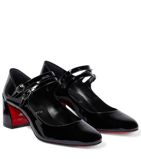 Luxury Brand Shoes, Boots For Women Ankle, Louboutin Online, Zapatos Mary Jane, Christian Louboutin Women, Mid Heels Pumps, Louboutin Heels, Red Lacquer, Mary Jane Pumps