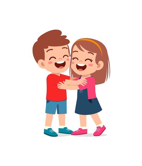Hug Pics Cartoon, Friendship Pics Cartoon, Hug Best Friend, Hug Clipart, Cartoon Friendship, Verbs For Kids, Hug Cartoon, Kids Hugging, Friendship Pics