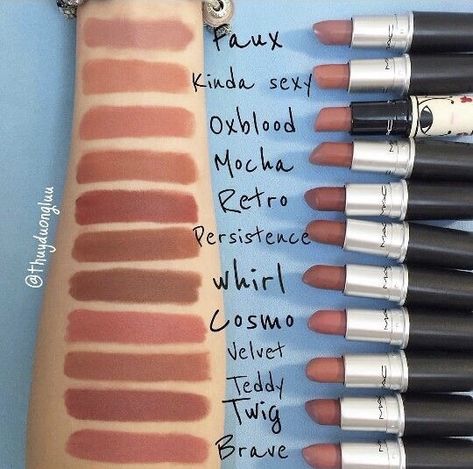 Mac Lipstick Swatches, Mac Make Up, Mac Makeup Looks, Makeup Tutorial Mac, Mac Lipstick Shades, Make Up Designs, Drugstore Lipstick, Lipstick Kit, Pinterest Makeup