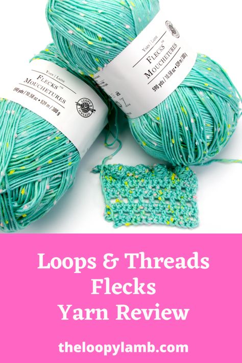 Check out my honest and unbiased review of the Loops & Threads Flecks Yarn from Michaels. See it worked up in a crochet swatch and find out if it's worth adding to your stash! #yarnreview #loopsandthreadsyarn #michaelsyarns #productreviewsforcrocheters #fall2020yarn Flecks Yarn Crochet Patterns, Flecks Yarn Patterns, Loops And Threads Patterns Crochet, Crochet Projects Patterns, Loops And Threads Yarn, Foundation Half Double Crochet, Crochet Bloggers, Foundation Single Crochet, Pattern Weights