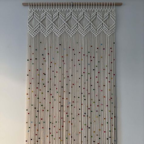 Macrame With Beads, Cortina Macrame, Curtain For Window, Cortinas Boho, Macrame Curtains, Macrame Door Curtain, Curtain Macrame, Beaded Door Curtains, Door Beads