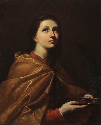Giovanni Do - St. Lucy (1635) St Lucy, Golden Plate, Saint Lucy, Baroque Painting, Rennaissance Art, Couple Painting, Lady Of Lourdes, Baroque Art, December 13