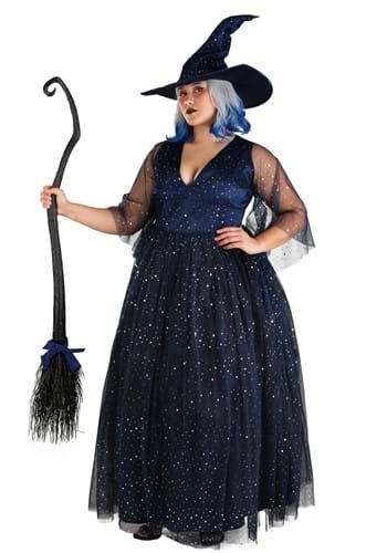 Witch Costume For Women, Witches Costumes For Women, Halloween Costumes Plus Size, Knit Fabric Dress, Sheer Gloves, Fairy Tale Costumes, Stylish Gown, Plus Size Costume, Plus Size Halloween Costume