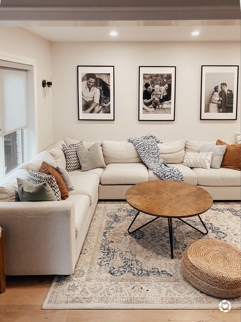 Living room decor. Round wooden coffee table, blue and white floral area rug with a light beige couch. Oversized black gallery prints. Jute floor cushion and brown, blue and green cushion covers. 

Follow my shop @thesamesstyle on the @shop.LTK app to shop this post and get my exclusive app-only content!

#liketkit #LTKunder100 #LTKstyletip #LTKhome
@shop.ltk
http://liketk.it/3qvd2 Beige Couch Living Room, Beige Living Room Decor, Ruang Tv, Beige Couch, Beige Living Rooms, Brown Living Room, Blue Living Room, Decor Home Living Room, Living Room Inspo