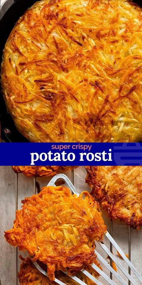 The secret to the best potato rosti is not in the potato - it's clarified butter. Extra buttery flavour, makes it ULTRA crispy! Roasties Recipe, Potato Rosti Recipe, Rosti Recipe, Russet Potato Recipes, Potato Rosti, Recipetin Eats, Chicken Thigh Recipes Crockpot, Czech Recipes, Potato Side Dishes