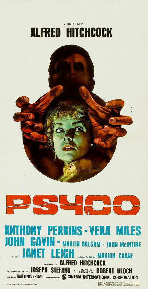 Psycho (1960) poster for the Italian release [10171982] Tumblr, Requiem Of A Dream, Alfred Hitchcock Movies, Horror Vintage, Norman Bates, Janet Leigh, Anthony Perkins, Best Movie Posters, Bates Motel