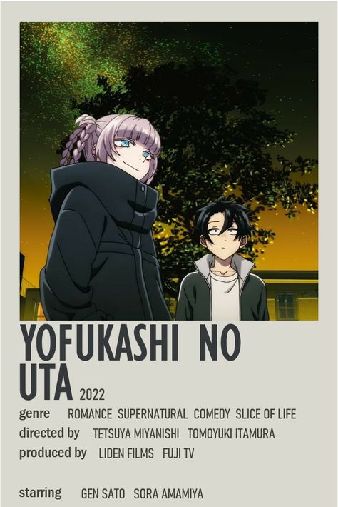 Anime Call Of The Night Anime, Uta Anime, Anime Watchlist, Easy Anime Cosplay, Movie Character Posters, Yofukashi No Uta, Call Of The Night, Night Anime, New Movies To Watch