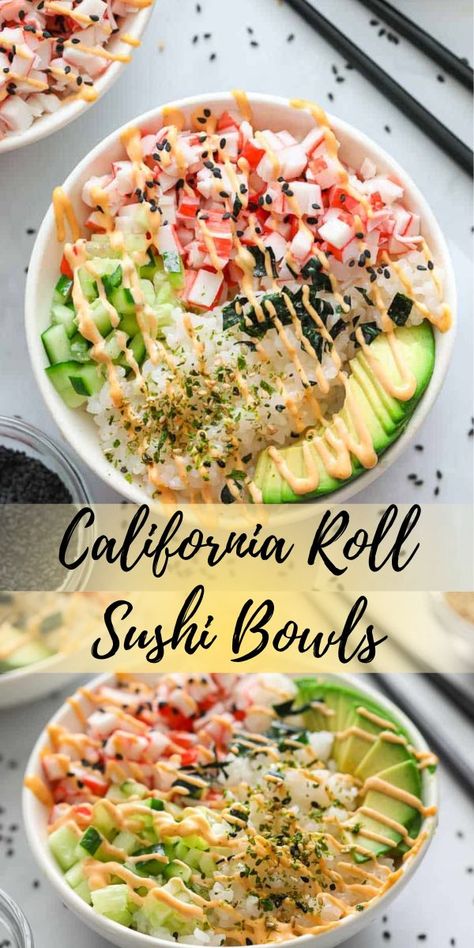 Who 30 Recipes, Protein Sushi Bowls, California Roll Poke Bowl, Easy Asian Inspired Recipes, Health Dinner Bowls, Clean Eating Recipes Dessert, Dinner Ideas Bowls, Gluten Free Sushi Bowl, Asian Poke Bowl