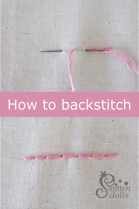 Backstitching is often used when making our dolls and softies.  I have created a blog post with a step-by-step photo tutorial on how to backstitch.  Click the link to see the blog post.    #howtobackstitch #backstitch #emboriderytutorial #handembroidery #backstitchtutorial Couture, Back Stitch, Sewing Lessons, Back Stitch Embroidery, Sewing Stitches By Hand, Stitching Classes, Hand Stitching Techniques, Hand Sewing Projects, Sewing Stitches