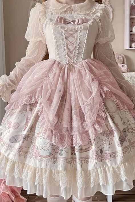 Divine fabric is super thick I loved Sweet Dress Cute, Hime Gyaru Dress, Complex Dresses, Lolíta Dress Pink, Kawaii Prom Dress, Pink Princess Outfits, Princess Casual Outfits, Princess Dress Ideas, Cute Dresses Pink