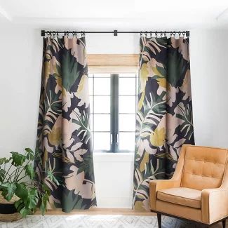 Curtains For Dark Green Room, Green Patterned Curtains, Tropical Window Treatments, Bold Curtains, Target Curtains, Apartment Bedrooms, Tropical Curtains, Curtains Rods, Energy Efficient Design