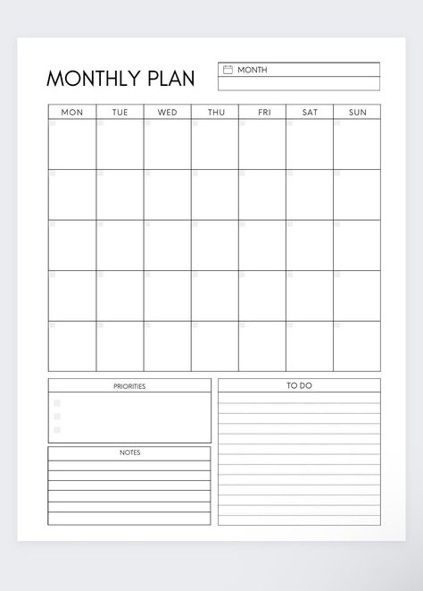 Organisation, Planning Calendar Ideas, Month Planner Template, Monthly Budget Calendar, Months Template, Monthly Journal Ideas, List To Do Planner, Monthly Planner Organization, Monthly Planner Ideas