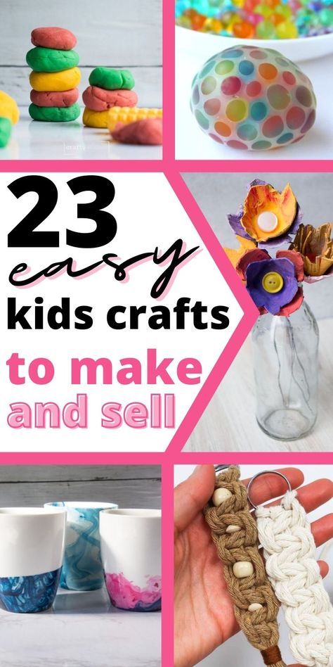 Homemade Crafts For Kids, Kids Crafts To Sell, Craft Fair Ideas To Sell, Fundraising Crafts, Sellable Crafts, Market Day Ideas, Entrepreneur Kids, Kids Market, Easy Crafts To Sell
