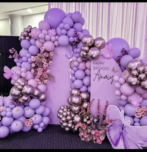 Lavender Balloons, Lila Party, Purple Party Decorations, Lavender Baby Showers, Balloons Arch, Purple Lighting, Baby Shower Theme Decorations, Princess Party Decorations, Baby Shower Purple