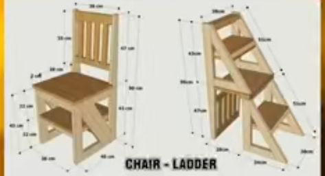 Ladder Chair Plans, Wood Chair Diy, Ladder Chair, تصميم الطاولة, Wood Chair Design, Chair Design Wooden, Desain Furnitur Modern, Wood Projects Ideas, Wood Projects Diy