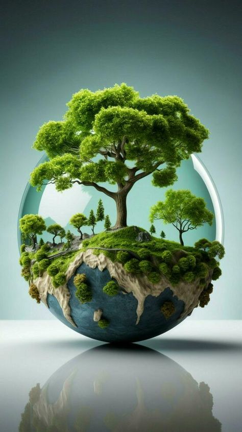 Green Earth and a tree for Earth Day against a white background Vertical Mobile Wallpaper AI Generated Earth Day Photos, Happy Earth Day Pictures, Earth Day Aesthetic, Earth Day Wallpaper, Earth Day Background, Earth Pic, Save Tree Save Earth, Earth Day Pictures, Earth Hd