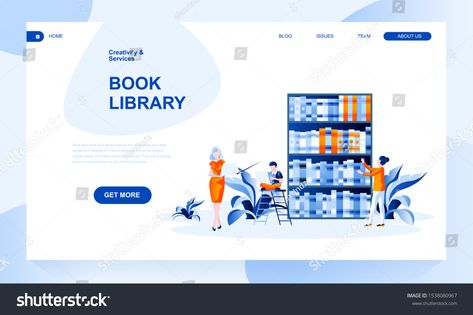 Header Template, Books Storage, Book Library, Website Images, Free Vector Illustration, Homepage Design, Book Storage, Landing Page Template, Online Education