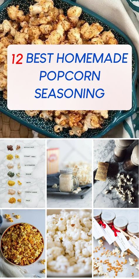 Elevate your popcorn game with these 12 easy and delicious homemade seasoning recipes. From classic flavors to unique twists, find your new favorite! Homemade Popcorn Seasoning Recipes, Homemade Popcorn Seasoning, Popcorn Game, Popcorn Seasoning Recipes, Homemade Seasoning, Homemade Popcorn, Popcorn Seasoning, Homemade Seasonings, Seasoning Recipes