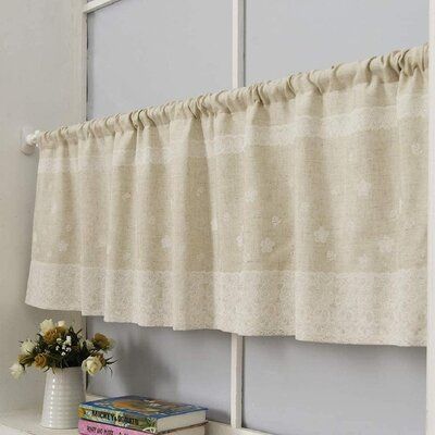 Cold water hand washable and machine washable, gentle cycle. Do not bleach. | HanzhongTech Floral Cotton Blend Swag 57" Window Valance in C Cotton Blend in Green, Size 17.0 H x 57.0 W x 2.0 D in | Wayfair Curtains For Windows, Kitchen Basement, Window Kitchen, Small Curtains, Closet Shelf, Drapes And Blinds, Basement Bedroom, Room Studio, Small Window