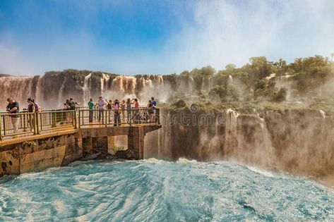 People on a footbridge in the middle of the Iguazu waterfalls on the brazilian s , #AFF, #Iguazu, #waterfalls, #brazilian, #People, #footbridge #ad Machu Picchu, Mendoza, Salta, Iguazu Waterfalls, Brazil Vacation, Argentina Culture, Brazilian People, Visit Argentina, Les Cascades