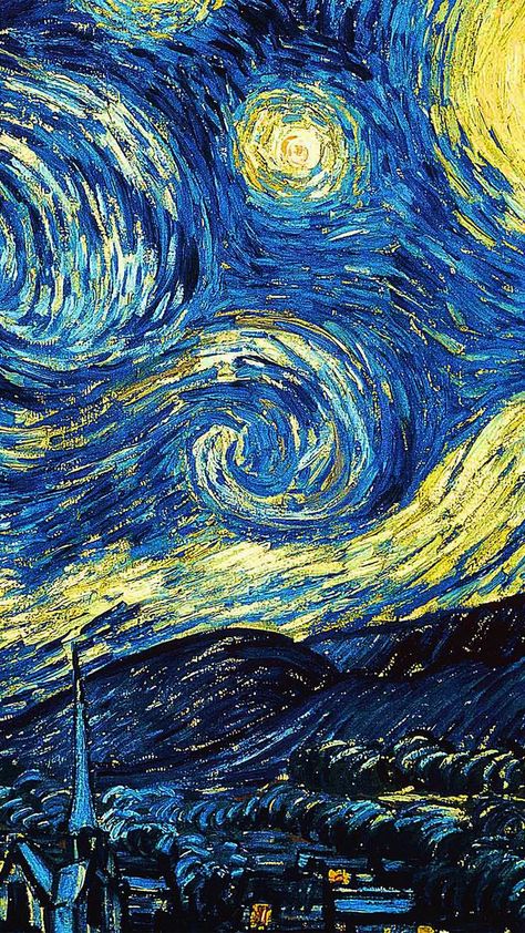 Wallpaper Starry Night, Van Gogh Wallpaper, Starry Night Art, Starry Night Van Gogh, Night Art, Useful Information, Real Estate Houses, Rembrandt, Vintage Stil