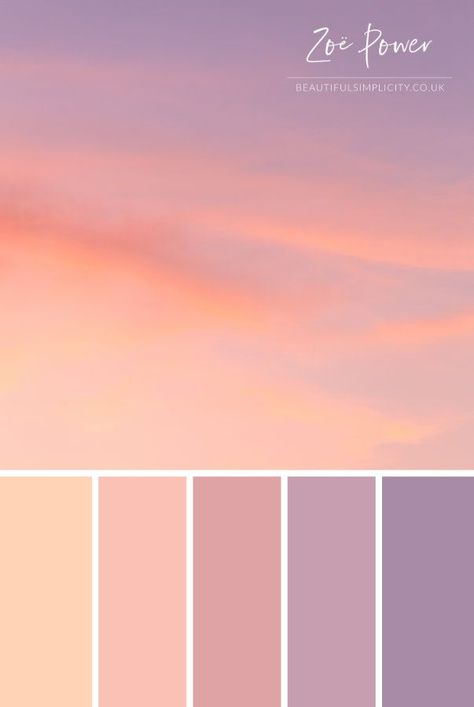 Dreamy sunset skies in pretty pastel shades inspired this summer colour palette. Available to buy as a print in a range of formats, as well as greeting cards, postcards, notebooks, stickers, tote bags, coasters and more. #colourpalette #colorpalette #pastel #sunset #dreamy #sky #summer Sunset Color Palette, Dreamy Sunset, Sunset Skies, Pastel Sunset, Palette Design, Summer Color Palette, Color Schemes Colour Palettes, Color Palette Pink, Fotografi Editorial