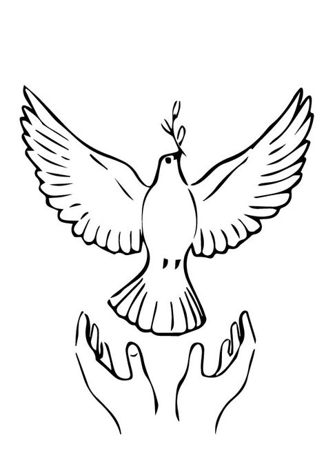 Skull Tattoos, Lion Tattoo, Celtic Tattoos, Dove Outline, Dove Drawing, Best Coloring Pages, Bird Coloring Pages, Peace Dove, Bird Drawings