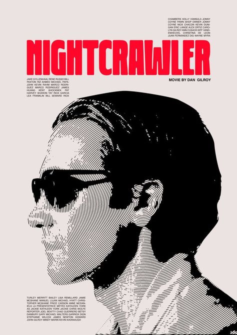 Night Crawler Poster, Nightcrawler Movie Poster, Graphic Design Posters Movie, Sigma Movie Posters, Movie Graphic Design Poster, Alternative Movie Posters Graphic Design, Sigma Poster, Nightcrawler Poster, Nightcrawler Movie