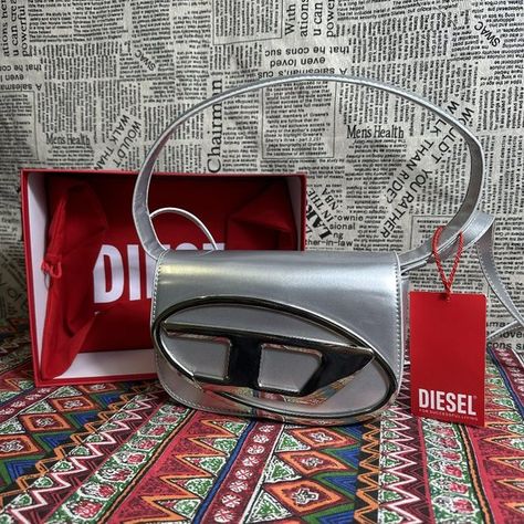 Diesel 1DR shoulder bag in Silver Handbags, Silver Diesel Bag, Diesel Handbags, Diesel 1dr, Diesel Bag, Shoulder Bag, Silver, Quick Saves