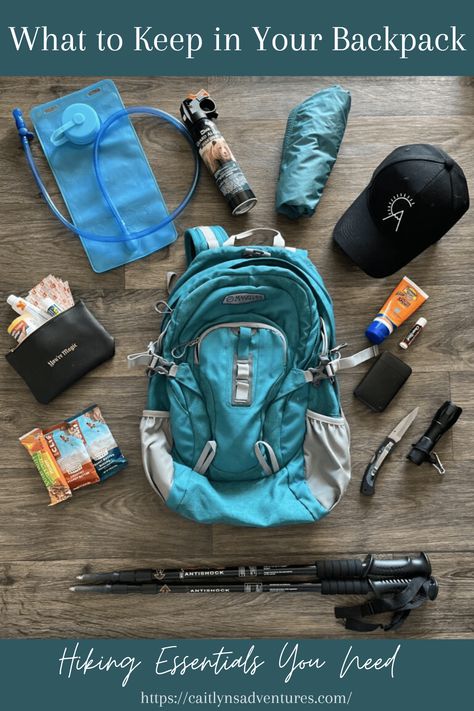 Complete list of Hiking Essentials for a Day Hike Barichara, Santiago, Camino De Santiago, Hiking Essentials Daypack, What To Pack Hiking, Hiking Must Haves Women, Day Packs For Hiking, Adventure Bag Essentials, Things In My Backpack