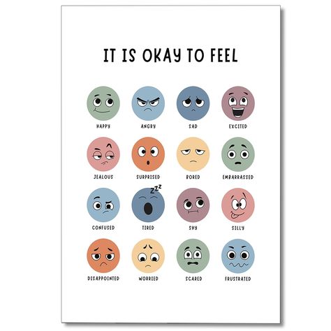 PRICES MAY VARY. Embrace Your Emotions: Our "It's Okay to Feel" poster encourages emotional awareness and expression in the classroom. With its boho chic design, this wall art promotes a positive and accepting environment for students to embrace their feelings. Feelings Chart Poster: This poster serves as a helpful feelings chart, providing a visual guide for students to identify and understand their emotions. It fosters emotional intelligence and empathy, creating a supportive space for emotion Tela, Mental Health Classroom, Health Classroom, Classroom Must Haves, Playroom Artwork, Classroom Essentials, Calming Corner, Building Classroom Community, Emotion Chart