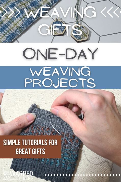 Are you looking for weaving projects that are fast and simple? These small weavings make great gifts and can be done in about a day. Learn to make woven keychains, utensil pouches, cup cozies, & more! Follow these tutorials for DIY presents for any occasion. Weaving Small Projects, Beginning Weaving Projects, Small Weaving Projects Ideas, Small Loom Projects, Simple Weaving Projects, Small Weaving Looms, Beginner Weaving Projects, Small Weaving Projects, Small Loom Weaving Projects