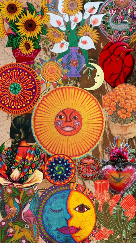 #mexico #folkart #mexicanart #wallpaper #art #vibes #beauty Wallpaper Backgrounds Mexican Aesthetic, Mexico Art Wallpaper, Cute Mexico Wallpapers, Folk Aesthetic Wallpaper, Latina Art Aesthetic, Mexican Background Aesthetic, Mexico Art Aesthetic, Mexican Folk Art Wallpaper, Mexican Phone Wallpaper