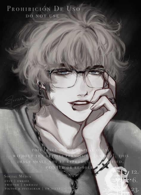 Oc With Glasses Male, Cat In Suit Drawing, Masc Oc Art, Creepy Male Oc, Guy With Sunglasses Drawing, Male Ocs Art, Pretty Character Art, Male Oc With Glasses, Fine Anime Men