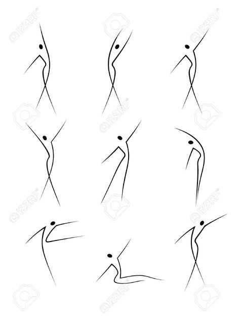 Dancing Figures Drawing, How To Draw Silhouette People, Movement In Art Drawing, Dance Movement Drawing, Body Movements Drawing, How To Draw Silhouette, Movement In Drawing, Line Art Figure Drawing, How To Draw Sillouhette