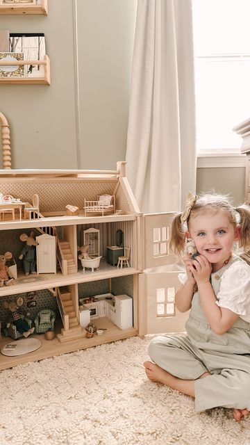 Maileg Mouse Dollhouse, Maileg Dollhouse Wallpaper, Maileg Mice House, Maileg Flisat, Hearth And Hand Dollhouse Makeover, Hearth And Hand Dollhouse, Maileg House, Pottery Barn Dollhouse, Maileg Dollhouse