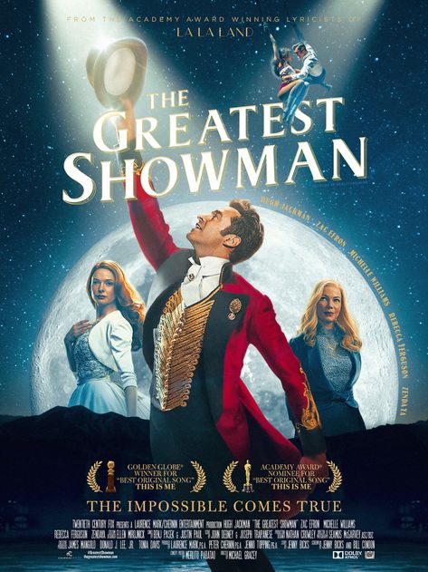 Musical Theatre Posters, Showman Movie, Film Poster Design, Rebecca Ferguson, Greatest Showman, Movie Poster Wall, Academy Award Winners, Theatre Poster, The Greatest Showman