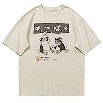 Vintage Street Style, T Shirt Branca, Japanese Shirt, Summer Graphic Tee, Retro Streetwear, Chic Summer Outfits, Oversize Casual, Cat Graphic, Top Streetwear