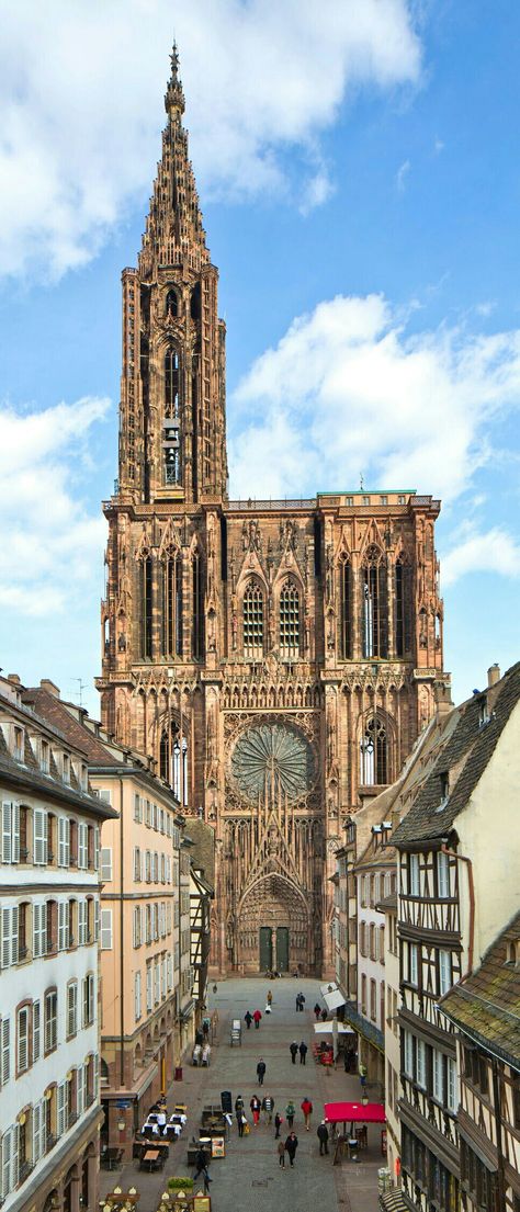 Strasbourg Cathedral - Northern France Cathedral Architecture, Religious Architecture, Strasbourg Cathedral, Rhine River Cruise, Strasbourg France, Alsace France, Gothic Architecture, Colmar, Place Of Worship