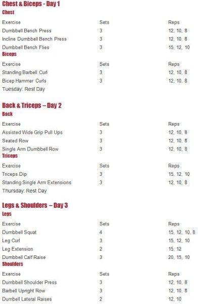 Beginners Muscle Building Workout 3 Day Workout Splits For Men, 3 Day Weight Lifting Plan, Mens Weight Lifting Plan, 3 Day Workout, Workout Plan For Men, Gym Antrenmanları, Weekly Workout Plans, Workout Routine For Men, Workout Plan For Beginners