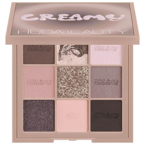 Creamy Obsessions Eyeshadow Palette - HUDA BEAUTY | Sephora Huda Beauty Eyeshadow Palette, Huda Beauty Eyeshadow, Huda Beauty Makeup, Beauty Eyeshadow, Makeup News, Sephora Beauty, Lip Set, Translucent Powder, Beauty Creations