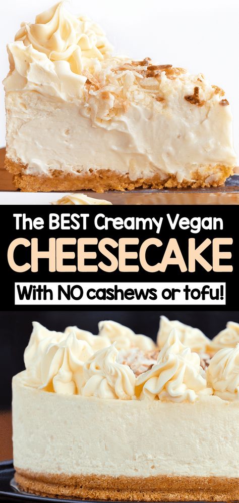 Basic Cheesecake, Deserturi Raw Vegan, Cheesecake Ingredients, Dairy Free Cheesecake, Vegan Cheesecake Recipe, Vegan Baking Recipes, Plant Based Desserts, Vegan Desert, Vegan Cake Recipes