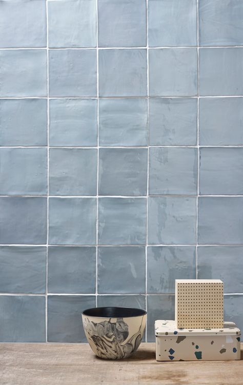 Tile Market Maroc 5"x5" Ceramic Zellige Look Wall Tile - Wayfair Canada Zellige Tile Bathroom, Blue Floor Tile, Organic Traditional, Villa Lagoon Tile, Blue Backsplash, Blue Floor, Tile Ceramic, Zellige Tile, Square Tile