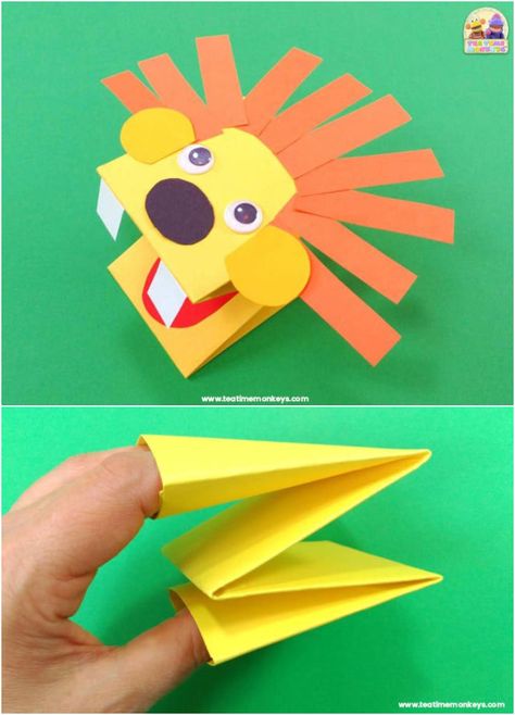 Lion Craft, Puppets For Kids, Puppets Diy, Paper Puppets, Puppet Crafts, Aesthetic Crochet, Patterns Ideas, Paper Crafts For Kids, Easy Paper Crafts