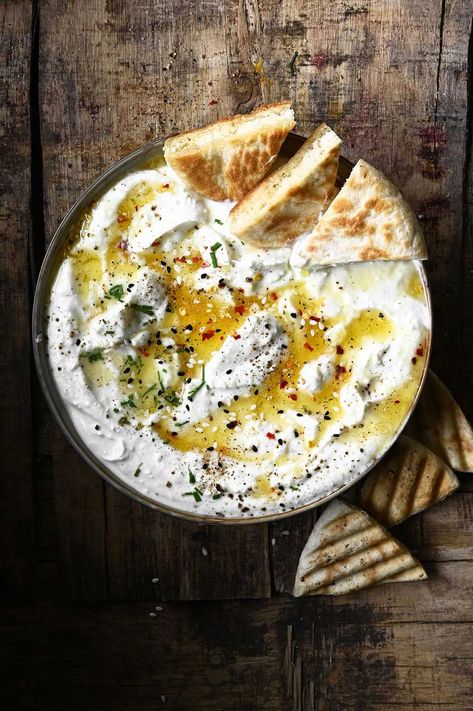 Whipped feta dip with spicy honey Recipe on Food52, a recipe on Food52 Whipped Burrata Dip, Whipped Burrata, Burrata Dip, Serving Dumplings, Feta Spread, Whipped Feta Dip, Dips Recipes, Veggie Platters, Fingerfood Party