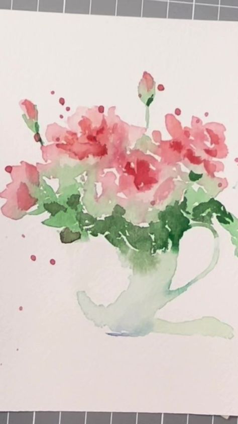 Loose roses watercolor painting #painting #watercolor #tose | LINDAartdiary | The Poison Oaks · Summer Somewhere Abstract Floral Watercolor Paintings, Loose Flowers Watercolor, Loose Floral Watercolor Painting, Tiny Watercolor Paintings, Illustration Recipe, Loose Floral Watercolor, Roses Watercolor Painting, Abstract Watercolor Paintings Tutorials, Summer Somewhere